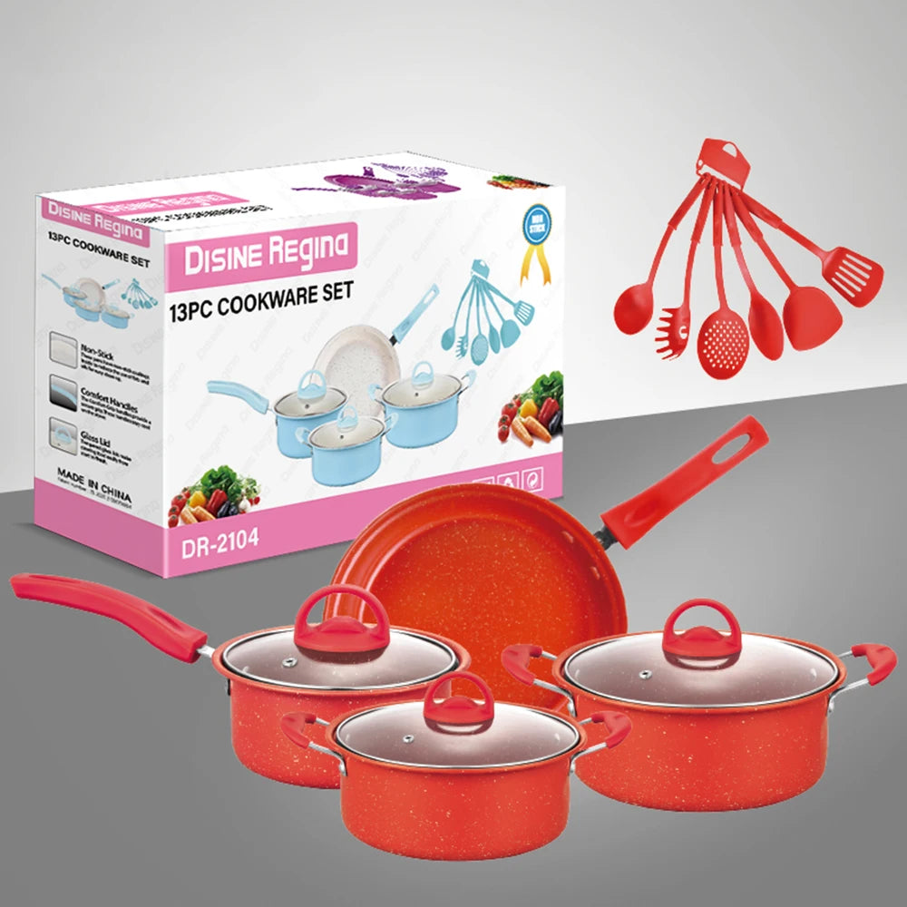 Non-Stick Pots And Pans Set 13-Piece Kitchen Utensil Set Kitchen Cookware