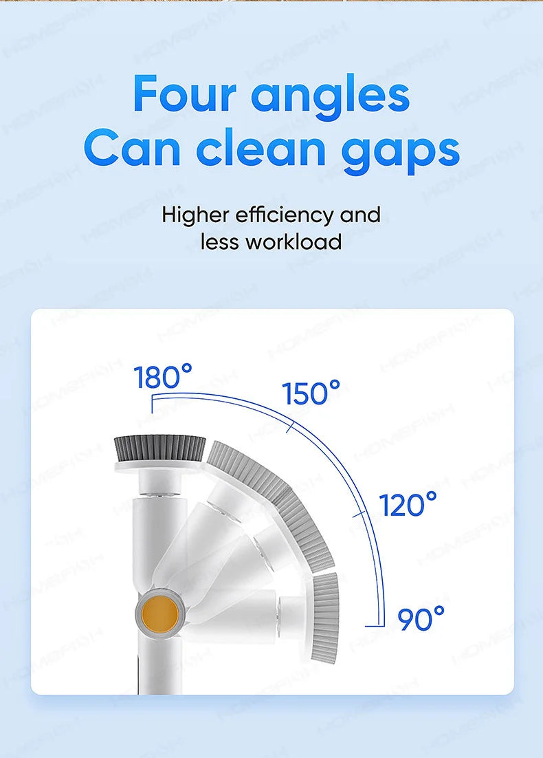 HOMFISH 2025 NEW 8-in-1 Electric Spin Scrubber Wireless Cleaning Brush