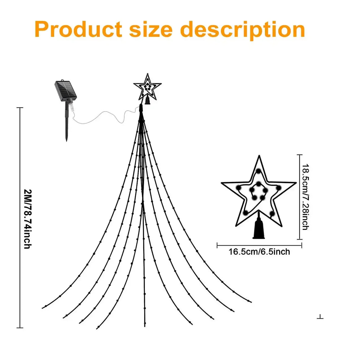 Christmas Decoration Solar String Lights 2/3M LED Star Fairy Lights Outdoor