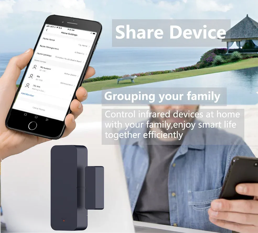 Tuya Zigbee Wifi Door Sensor Window Entry Sensor Security Burglar