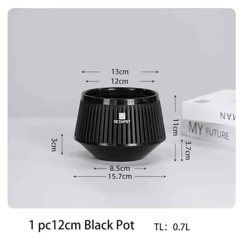 Meshpot Bonsai Pot with Saucer Plastic Flower Pot