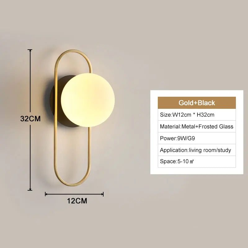 Interior LED Wall Lamps Wall Lights with G9 Bulb for Bedroom Black Gold  LED