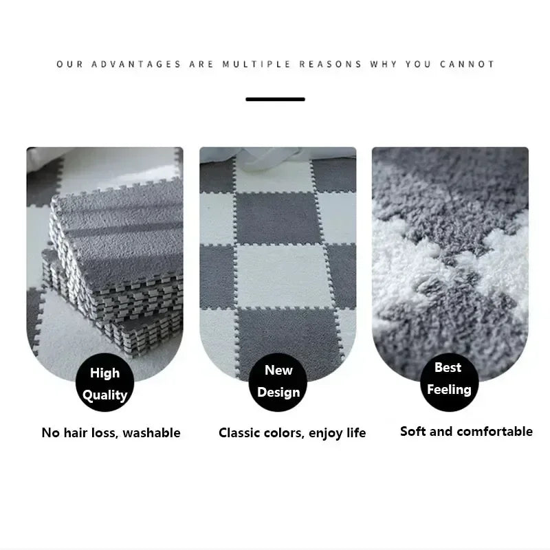 30x30cm Plush Puzzle Foam Floor Mat Creative Fashion Carpet