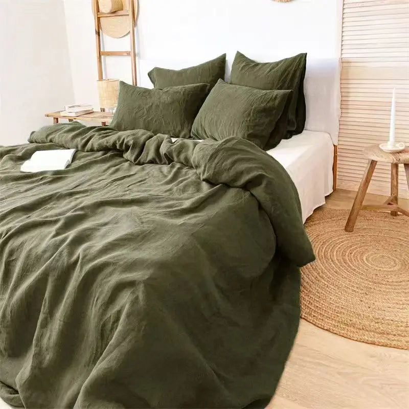 100% French Linen Natural Duvet Cover Soft Comfortable
