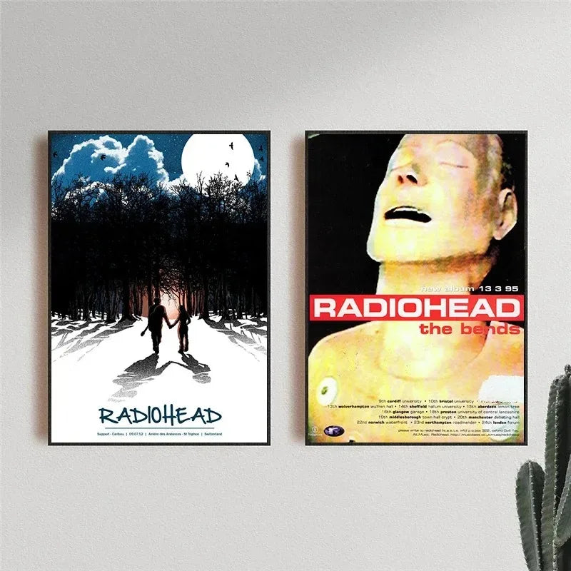 Scandinavian Classic Vintage Wall Art Rock Band Radiohead Music Canvas