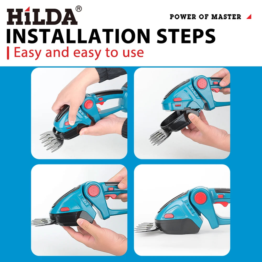 HILDA  2 IN1 Electric Hedge Trimmer Cordless Handheld Weeding