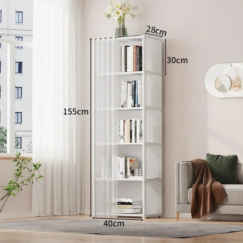 6/5 Layers Dustproof Wardrobe High Capacity Partition Bookshelf