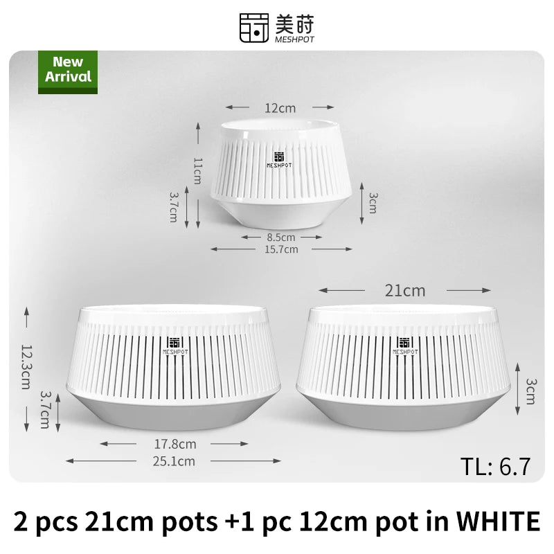 Meshpot Bonsai Pot with Saucer Plastic Flower Pot