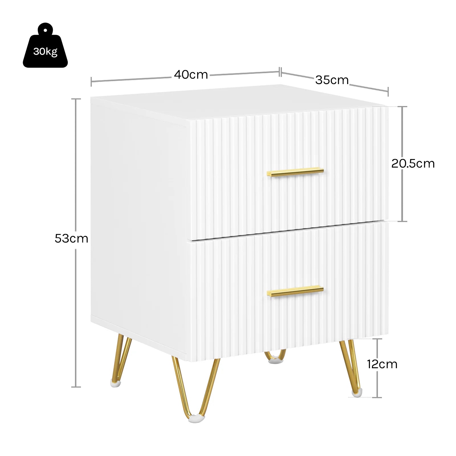 WOLTU Bedside Table Bedside Cabinet 2 Drawers Nightstand