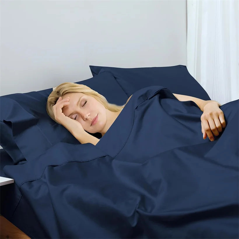 1pc Bed Flat Sheet 100% Egyptian Cotton Solid Color Top Sheets Single Double