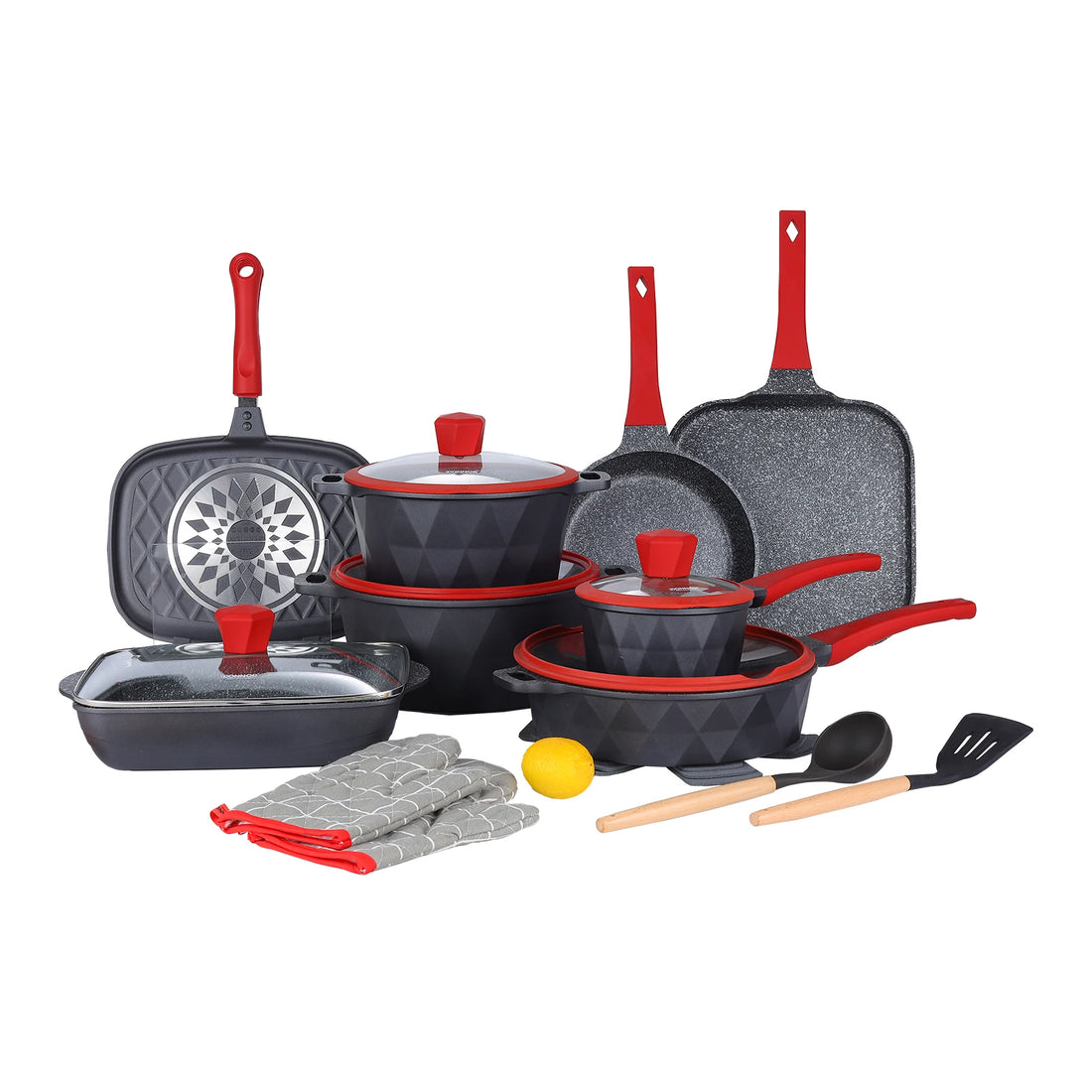 DONNOR 21pcs Pots and Pans Set Medical Stone Cookware Sets