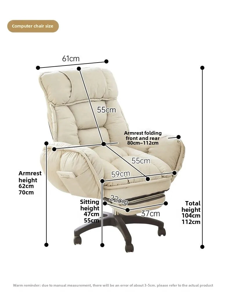 Footrest Wheels Office Chair Kids Velvet