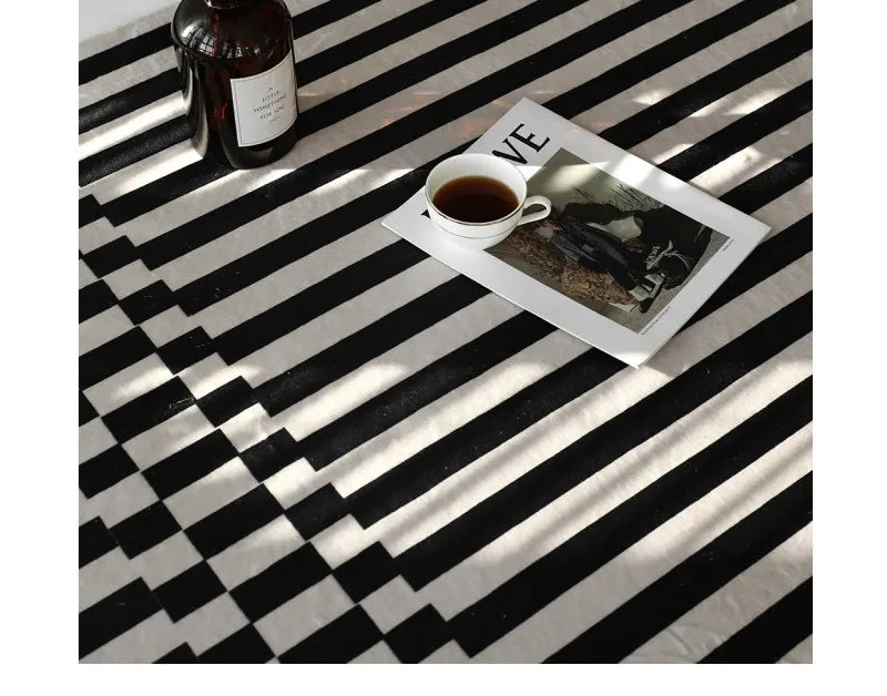 French Retro Rugs for Bedroom Checkerboard Living Room Decoration