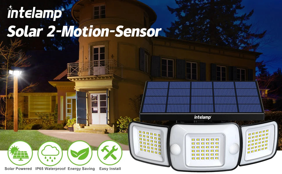 Solar Lights Outdoor with 3 Modes Motion Sensor Super Bright Wall Lam