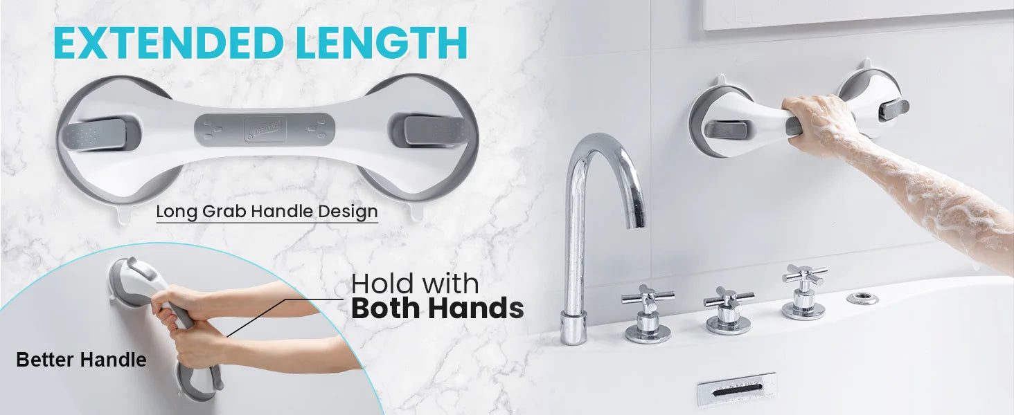 TAILI 1/2pcs Shower Grab Bars for Seniors Suction Cup 12 inch Grab Bars