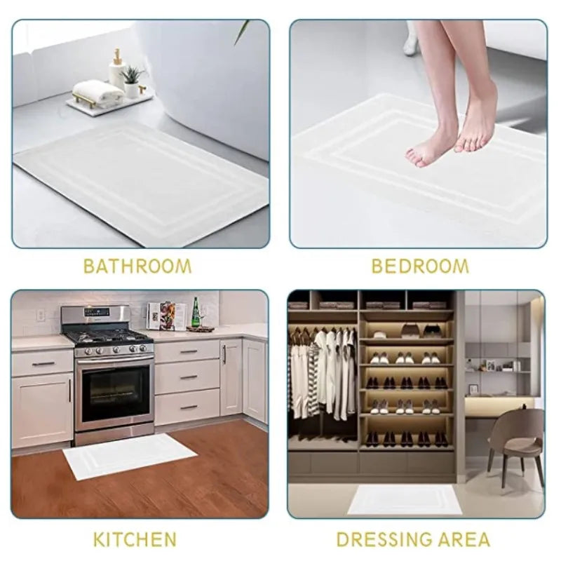 Inyahome Luxury Bath Mats Floor Towel 100% Cotton