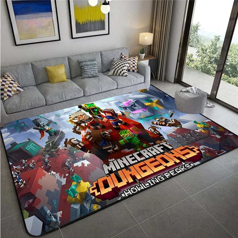 3D Game M-MINE Sandbox Carpet for Living Room Decor Bedroom