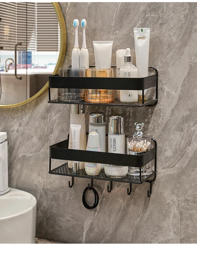 Gold storage rack bathroom storage rack wall mounted
