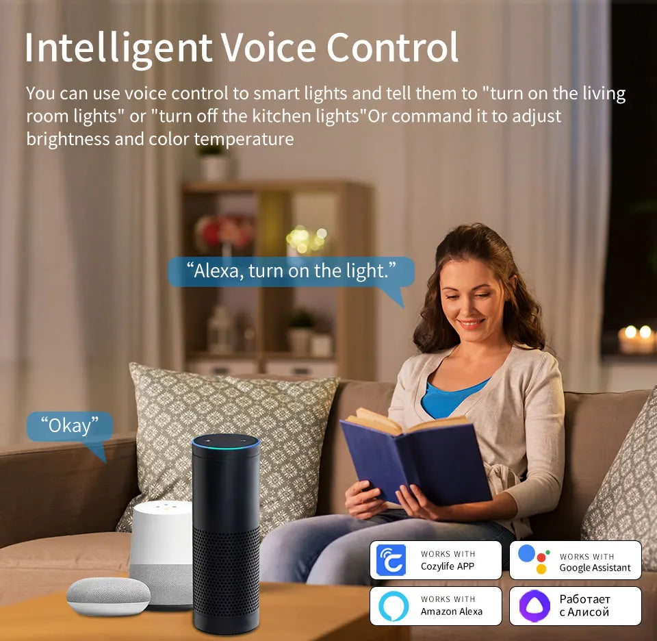 Smart WiFi LED Ceiling Light 24W Cozylife APP Control Voice Control