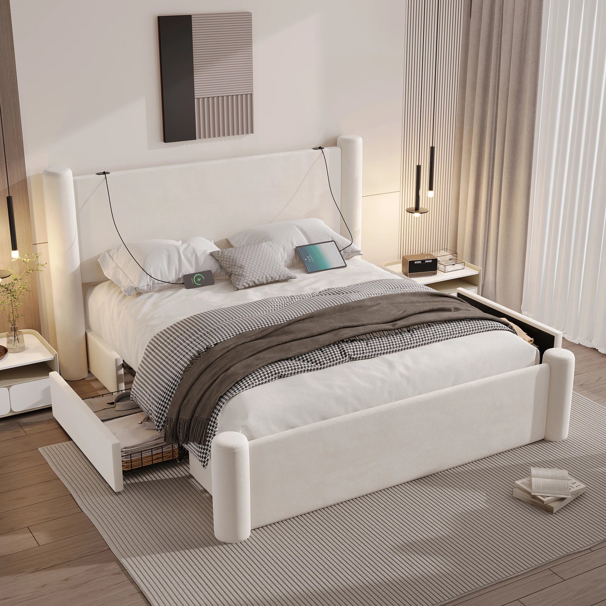 LVHOM Modern 140x200 cm Bed Frame