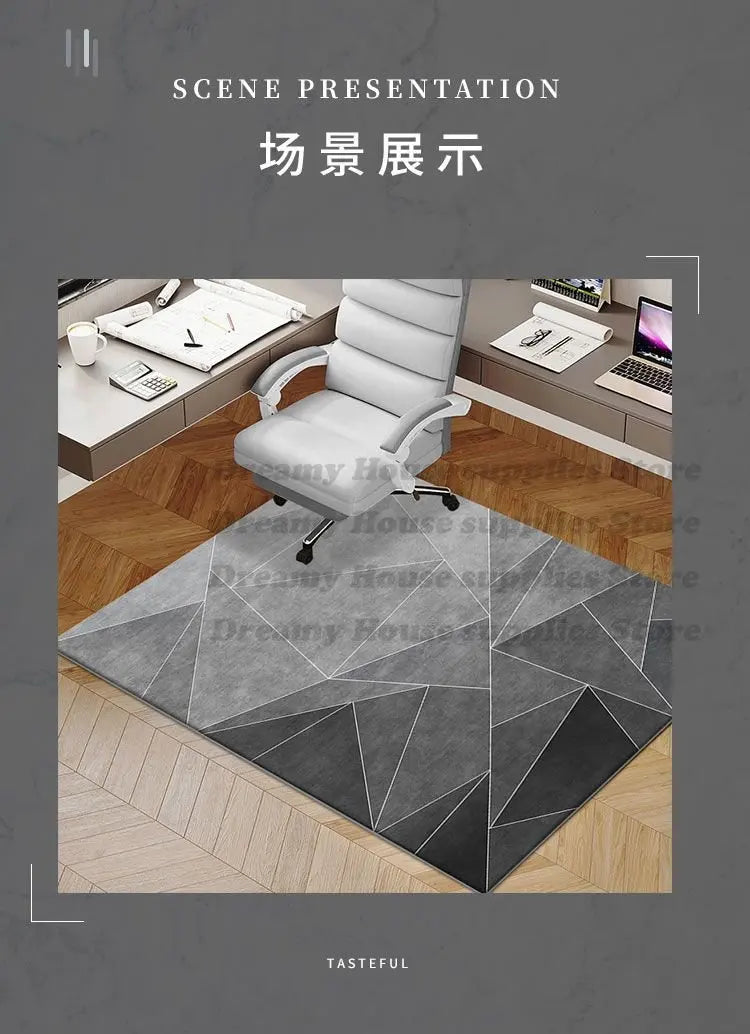Modern Rectangular Chair Mat for Room Study Geometric
