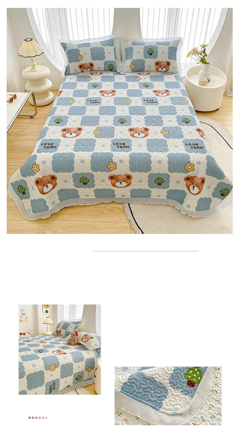 Thicken Bed Cover Floral Style Bedspread Home Bed Linen Double Bedspreads