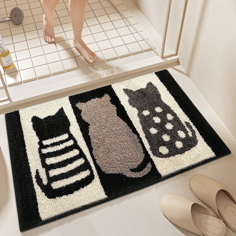 Frog and Bear Flocking Bath Mat Home Decoration Door Mat