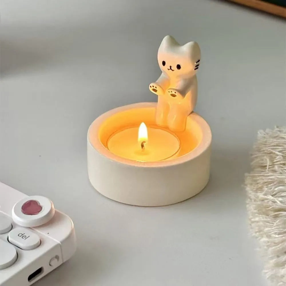 New Creative Cute Kitten Candle Candlestick