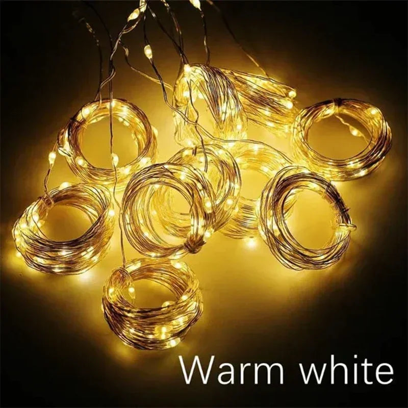3M LED Curtain String Lights Fairy Decoration USB Holiday