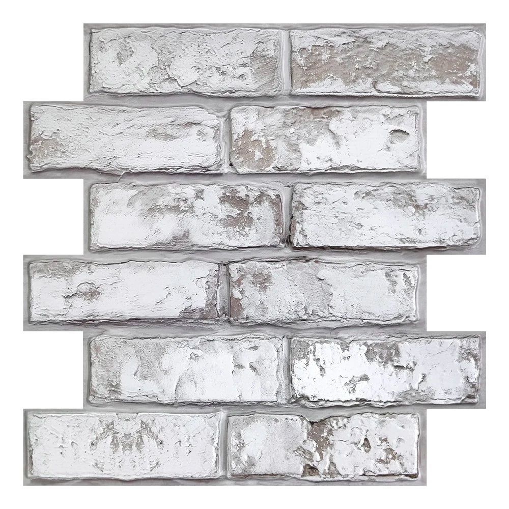 3D Tile Stickers, 3D Whitewash Brick Textures, Matte