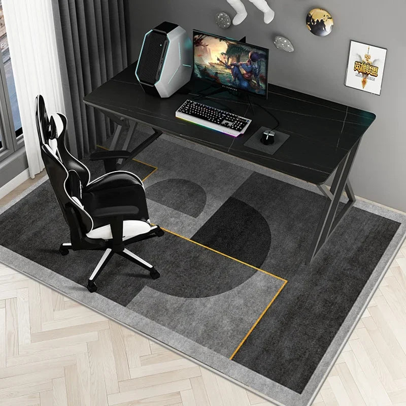 Modern Rectangular Chair Mat for Room Study Geometric