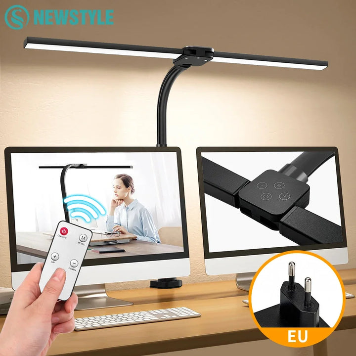 280LED 24W Double-Head Desktop Clip Lamp Ultra Bright Remote Control