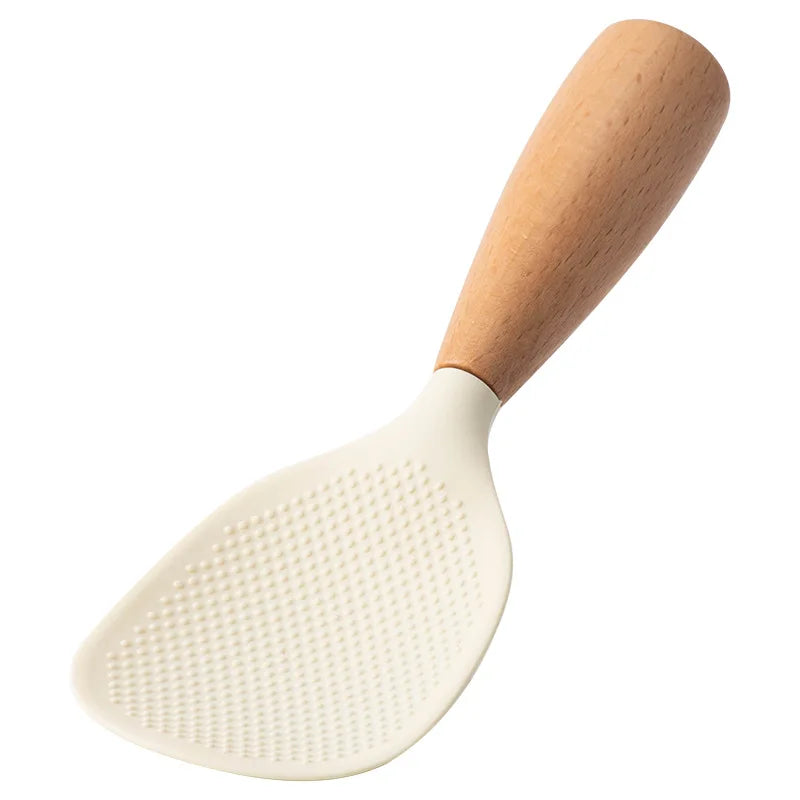 NEW Silicone Spatula Non Stick Pan Wooden Handle Silicone Vegetable