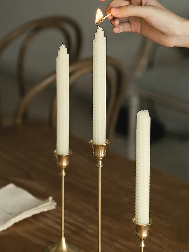 3pc Candlestick Holders Kit Brass Gold Candlestick Set