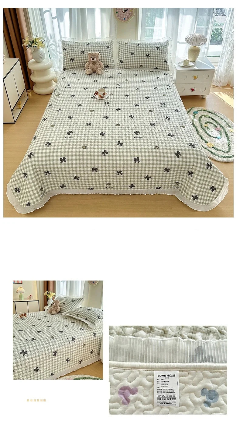 Thicken Bed Cover Floral Style Bedspread Home Bed Linen Double Bedspreads