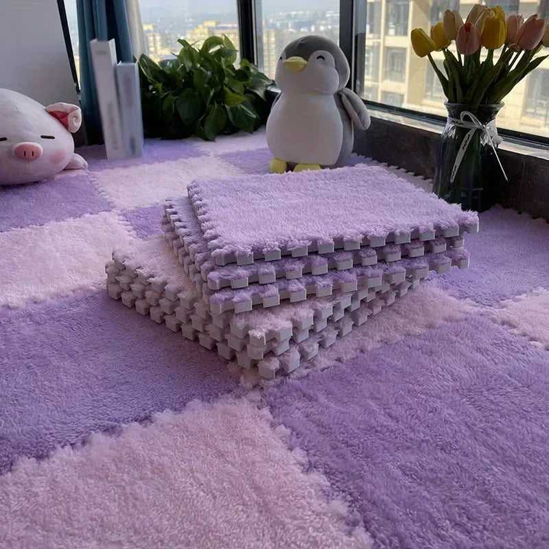 30x30cm Plush Puzzle Foam Floor Mat Creative Fashion Carpet