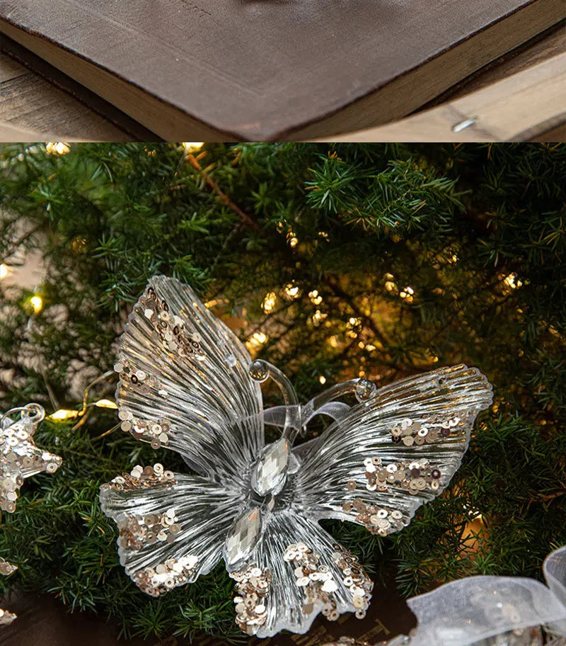 Crystal Christmas Tree Ornaments Acrylic Clear Hanging Crystals for Christmas