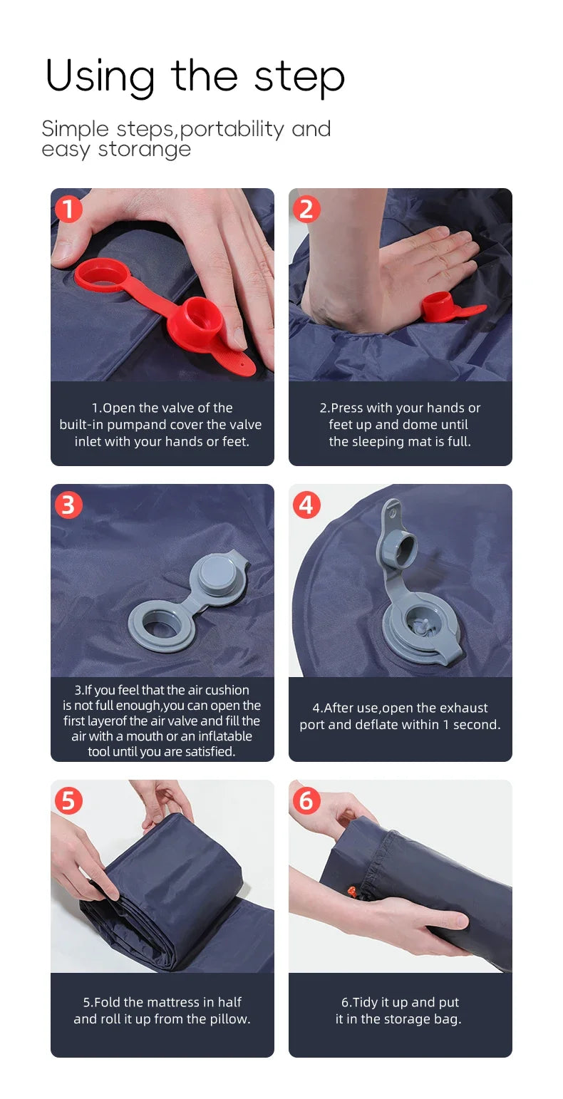 TARKA Inflatable Camping Mats Sleeping Pad Outdoor Tourist Air Cushion