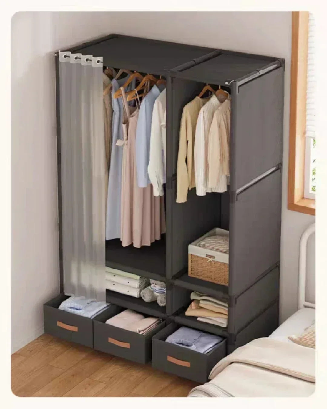 Wardrobe for HomeUse Bedroom Simple and LargeCapacityFabric Cabinet