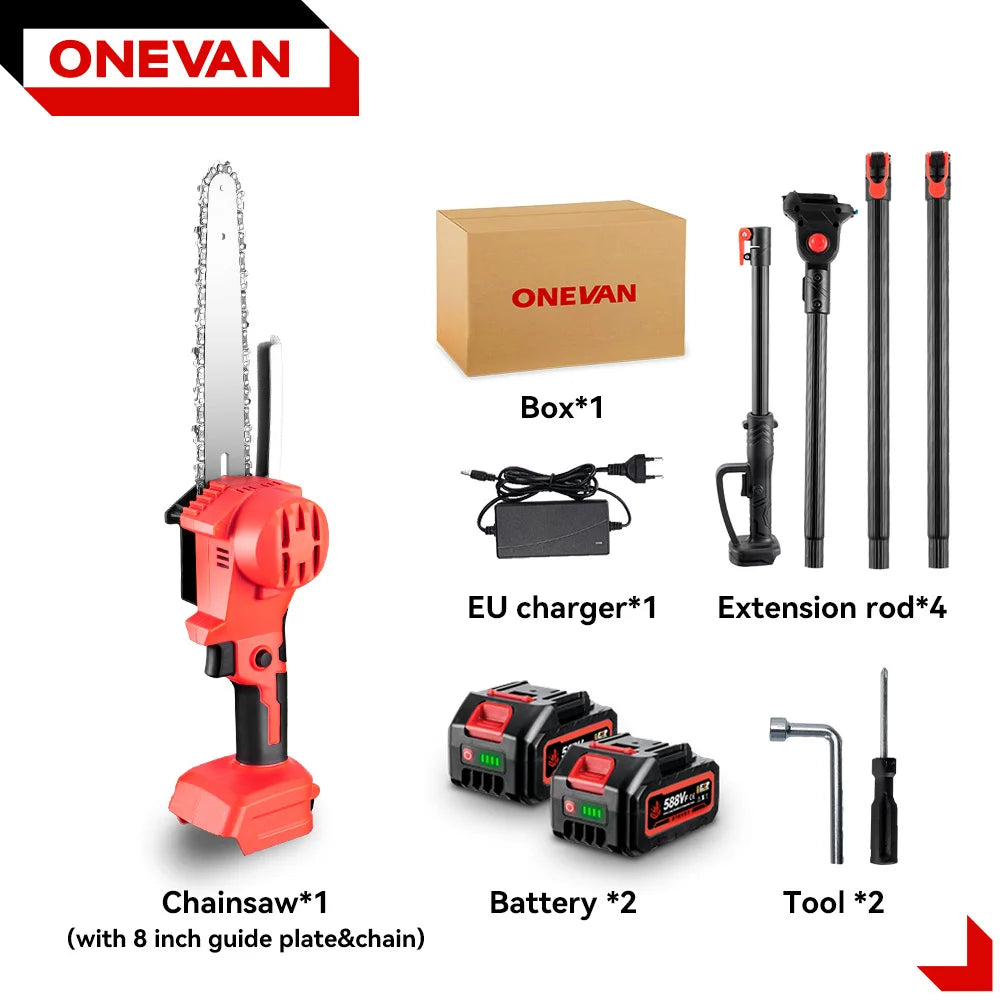ONEVAN 4500W 2.25m Brushless High Branch Saw Telescoping Pole Electric Saw