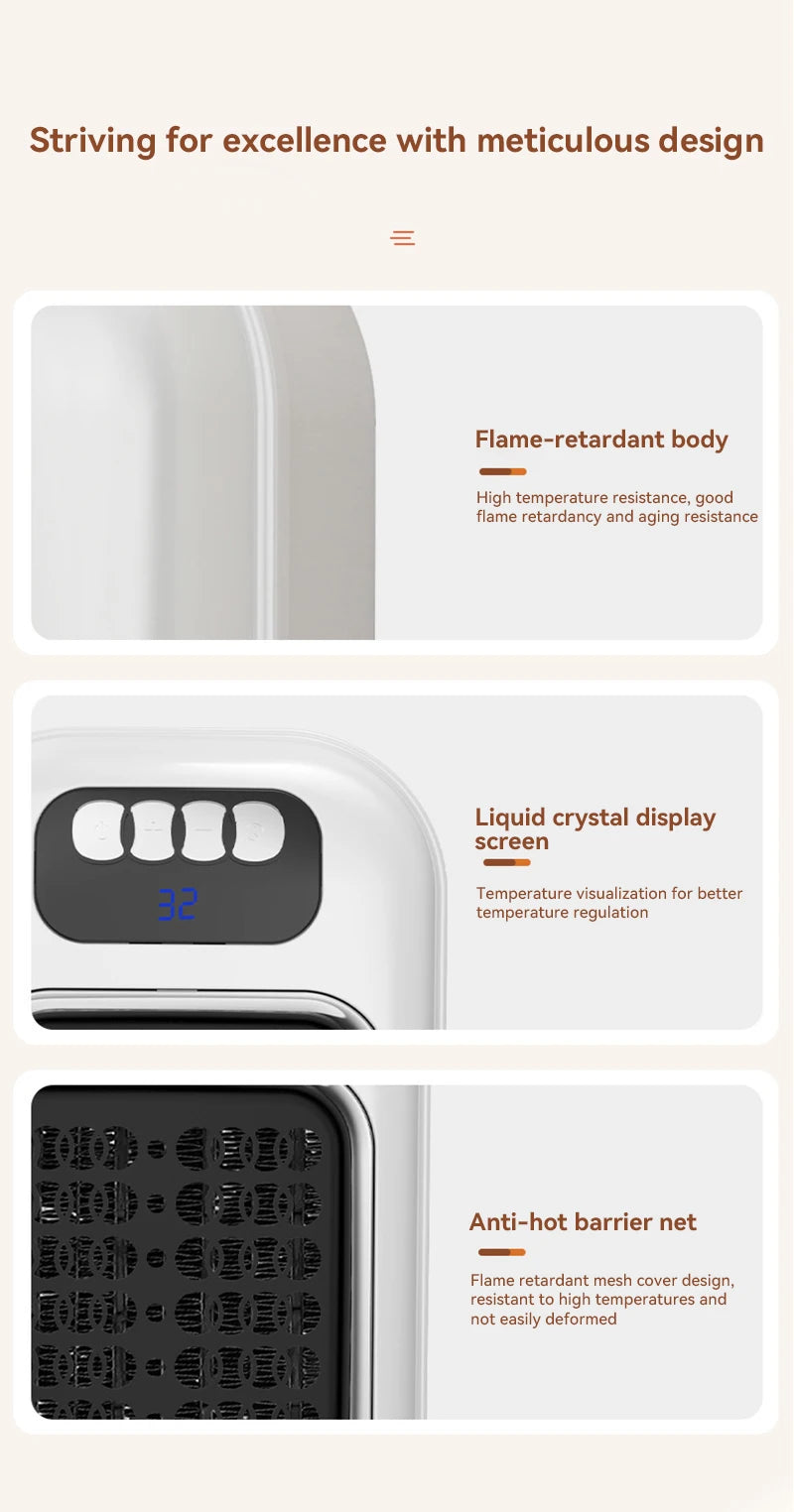 Xiaomi New Portable Heater Mini Electric Heater Plug in Wall Room Heater