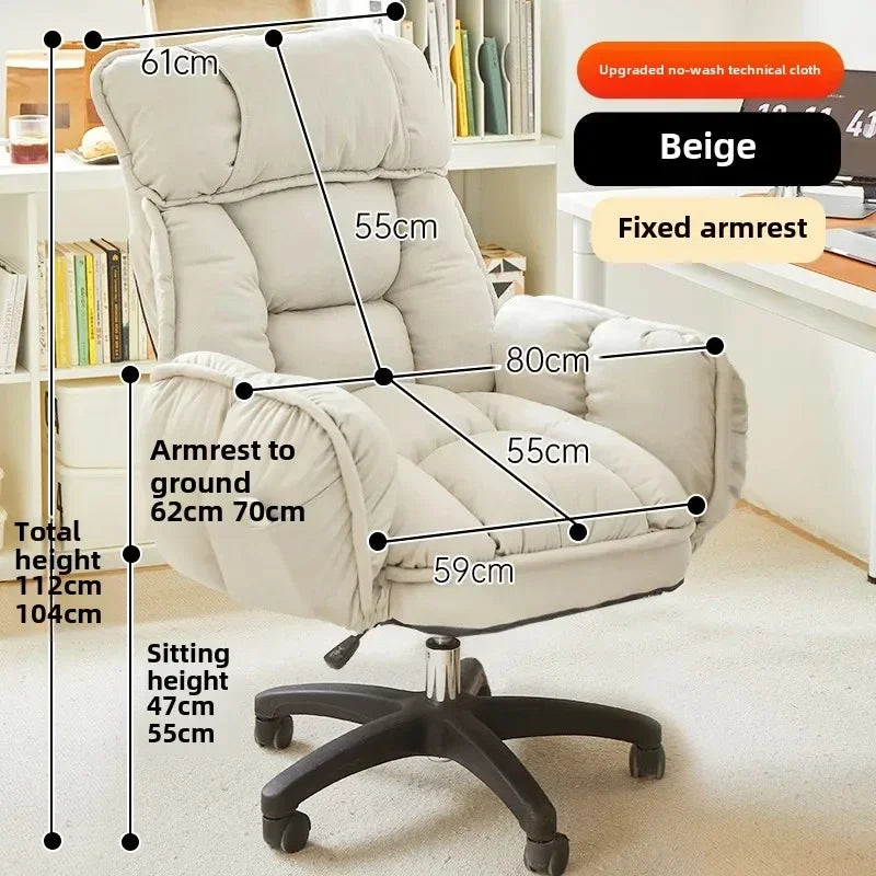 Footrest Wheels Office Chair Kids Velvet