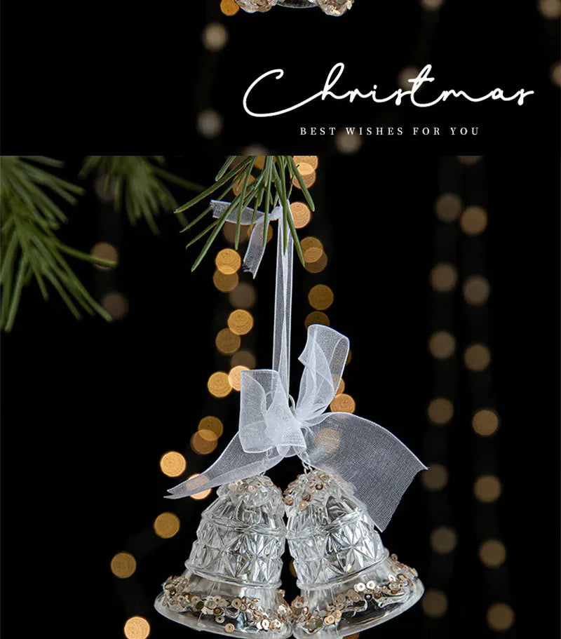 Crystal Christmas Tree Ornaments Acrylic Clear Hanging Crystals for Christmas