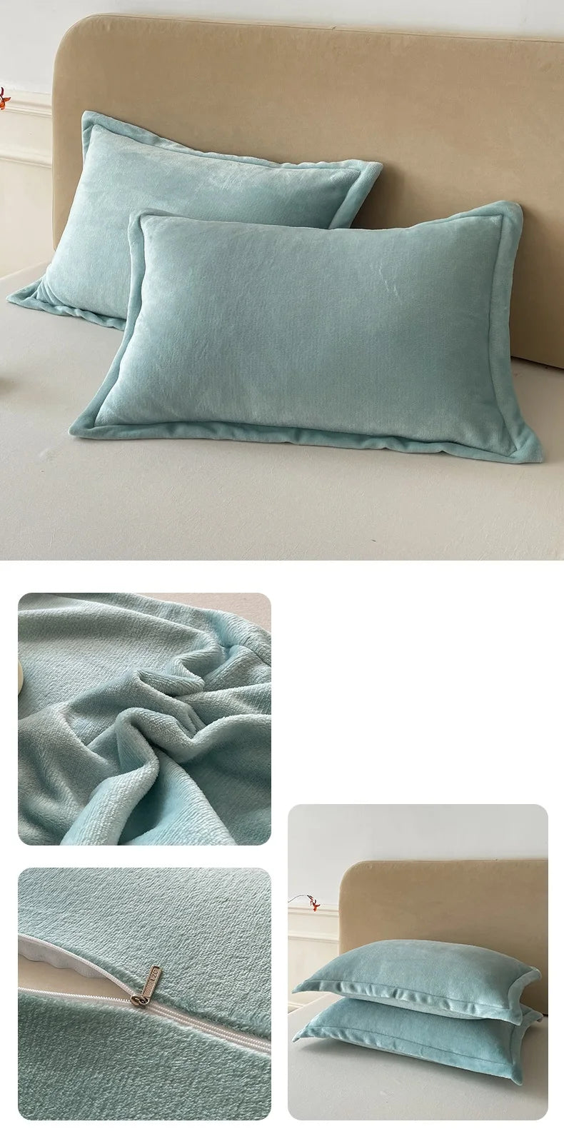 Solid Color Pillows Cover Velvet Pillowslip funda almohada 48x74cm Pillowcase