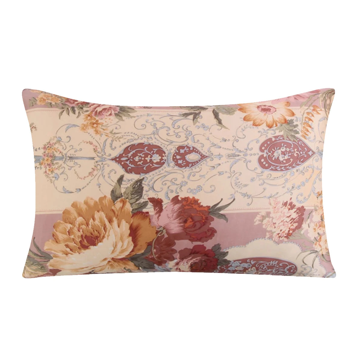 New 100% Nature Mulberry Floral Silk Pillowcase Zipper Pillow Case