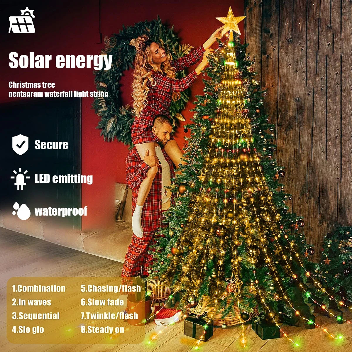 Christmas Decoration Solar String Lights 2/3M LED Star Fairy Lights Outdoor