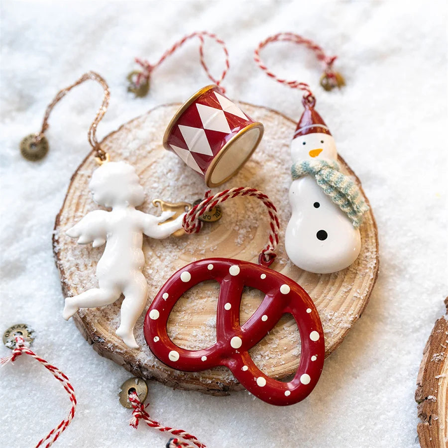 Metal Hand Painted Hanging Christmas Tree Decoration, Holiday Gift