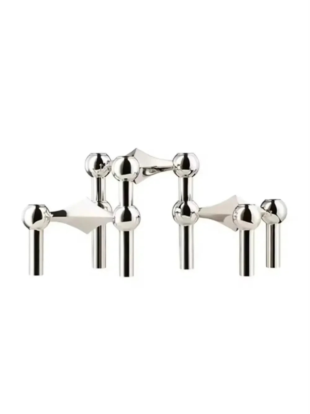 Metal Molecular Structure Candle Holder Nordic Silver Candlestick