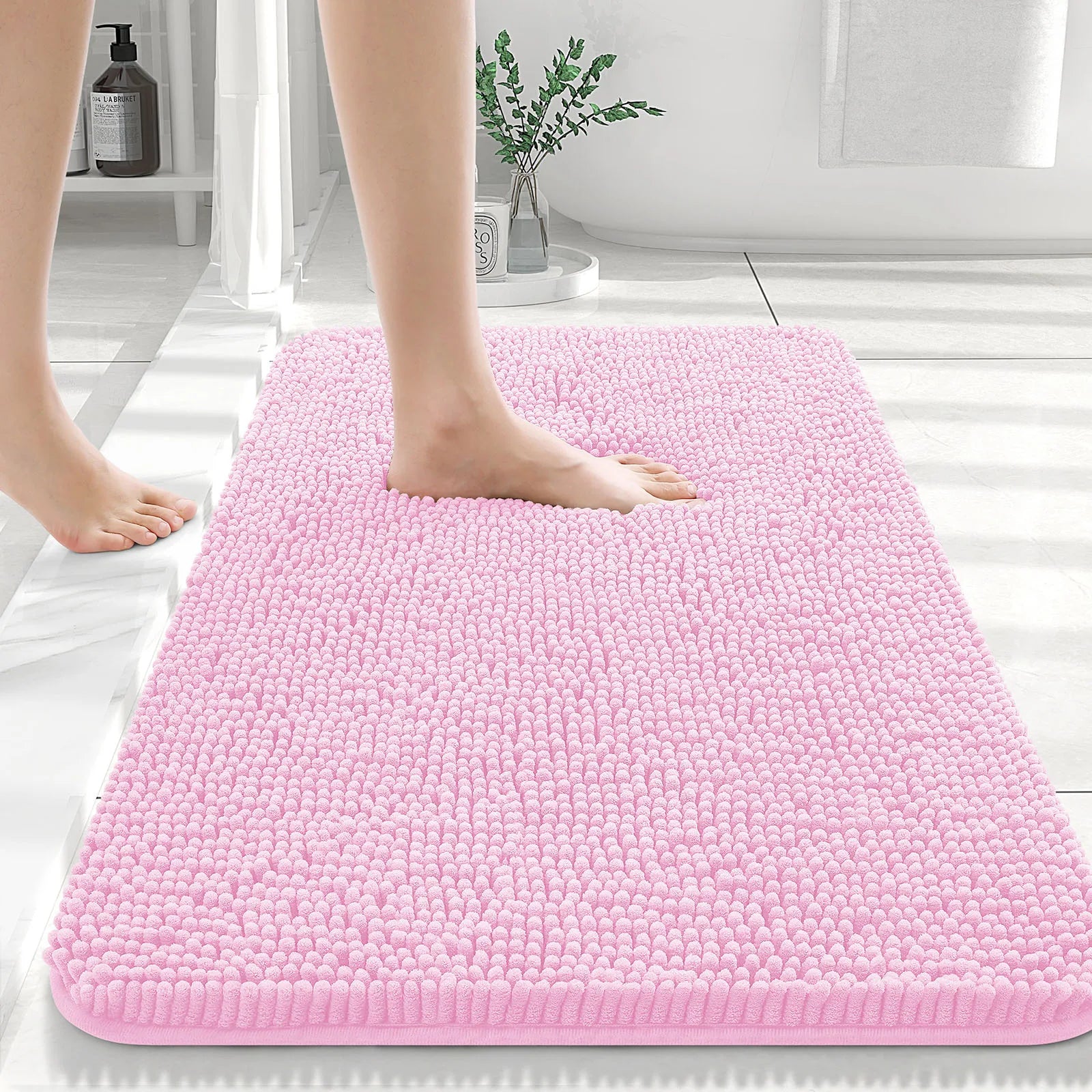 HAPIHAPPY New Chenille Bathroom Rug Mat Extra Soft Thick