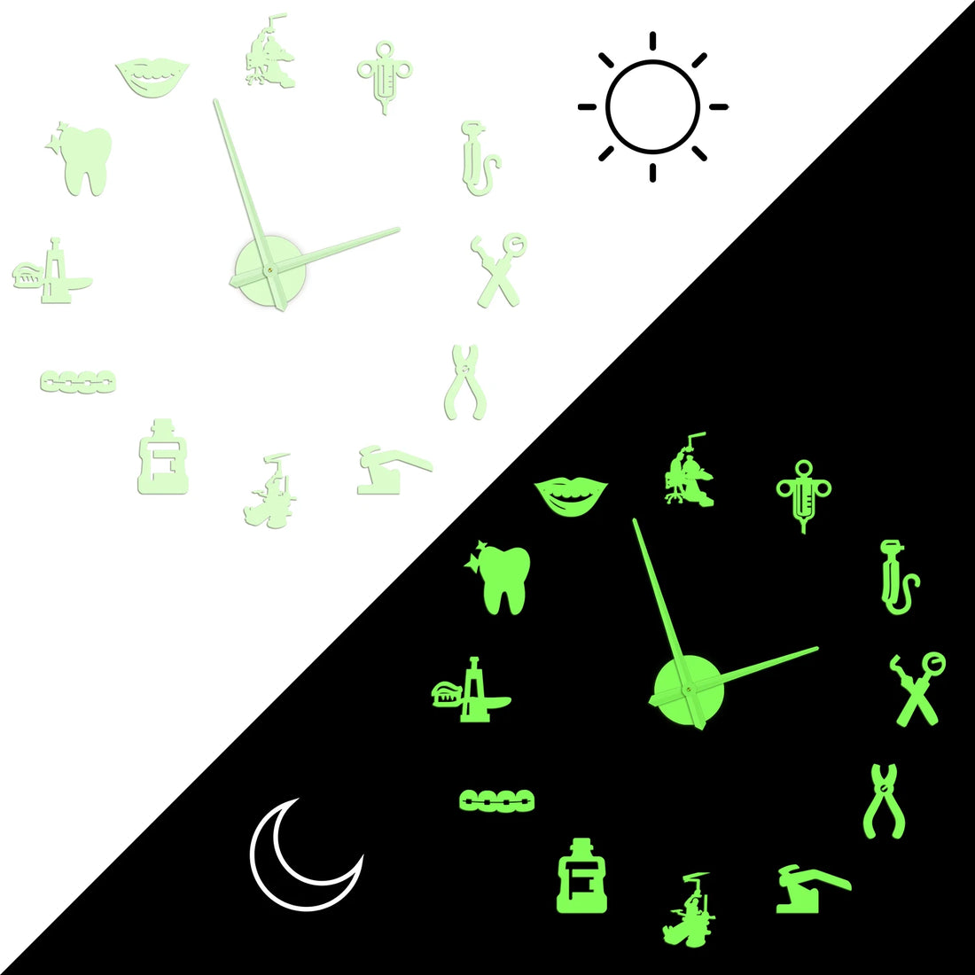 Dentist DIY Giant Wall Clock Dental Doctor Oversized Wall Clock